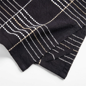 Plaid Ink Black Organic Cotton Dish Towels, Set of 2