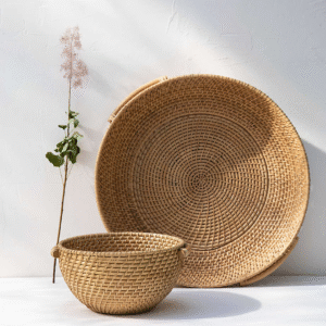 Natural Rattan Bowl with Handles