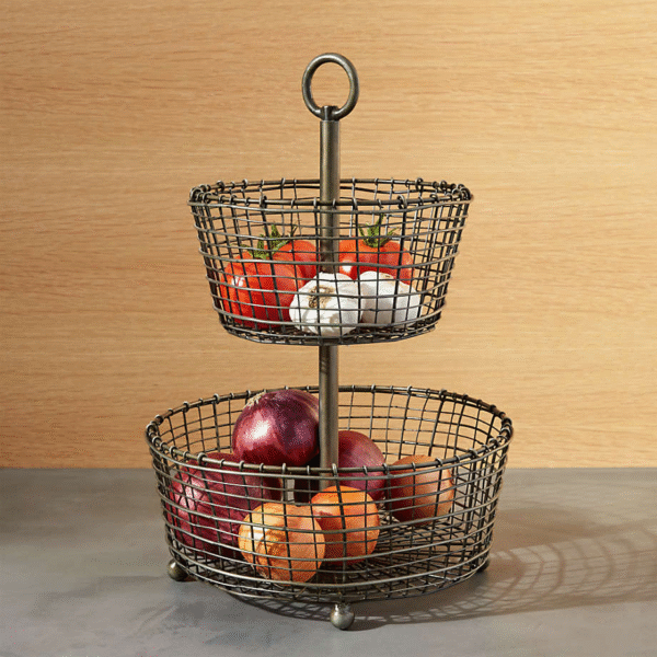 2-Tier Iron Fruit Basket